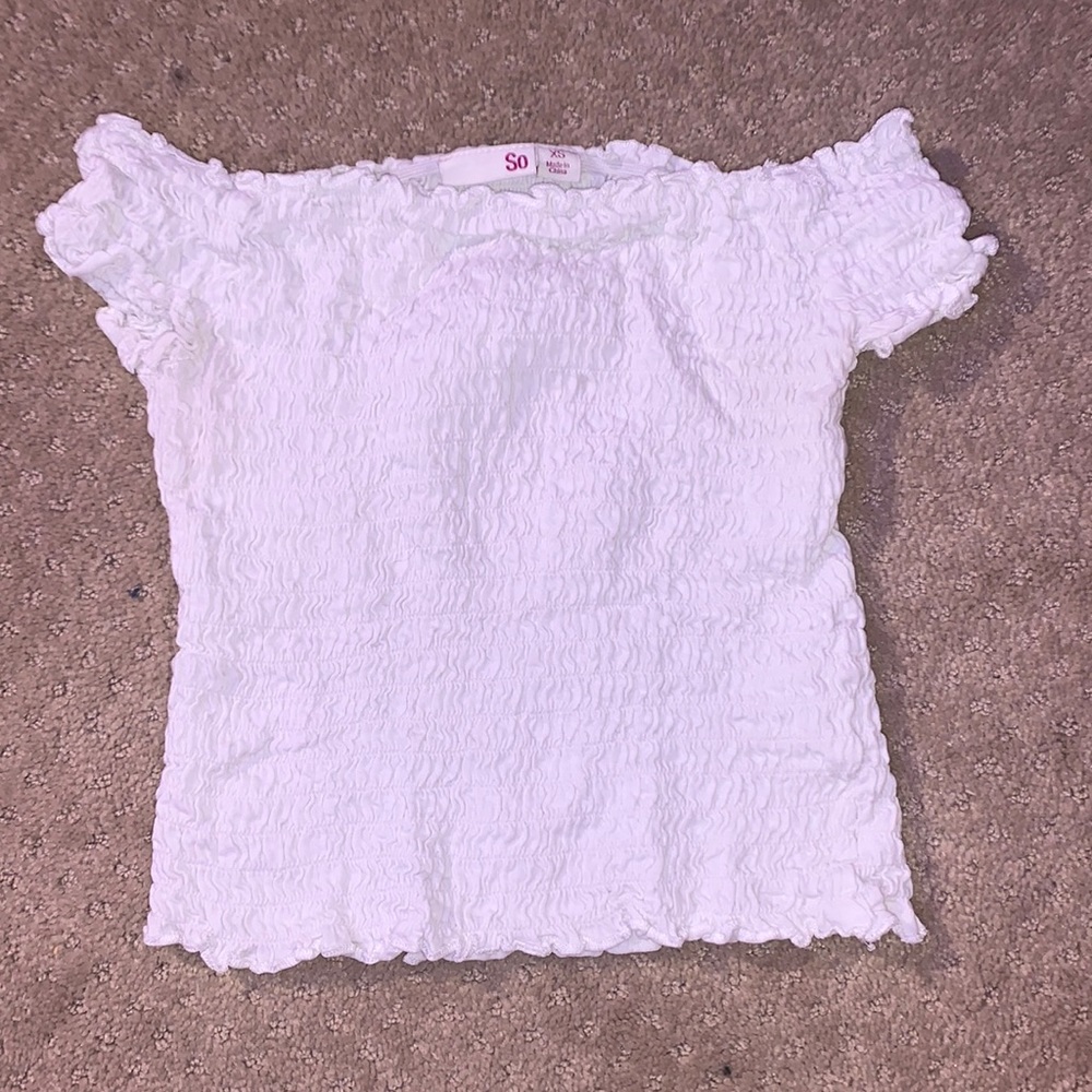 White off the shoulder crop top